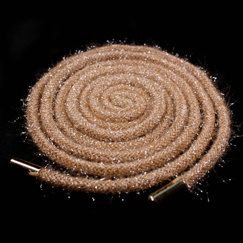 Wholesale Adjustable Hoodies Draw String Cord Custom Cotton Round Shiny Drawcord String with Silver Screw Aglets