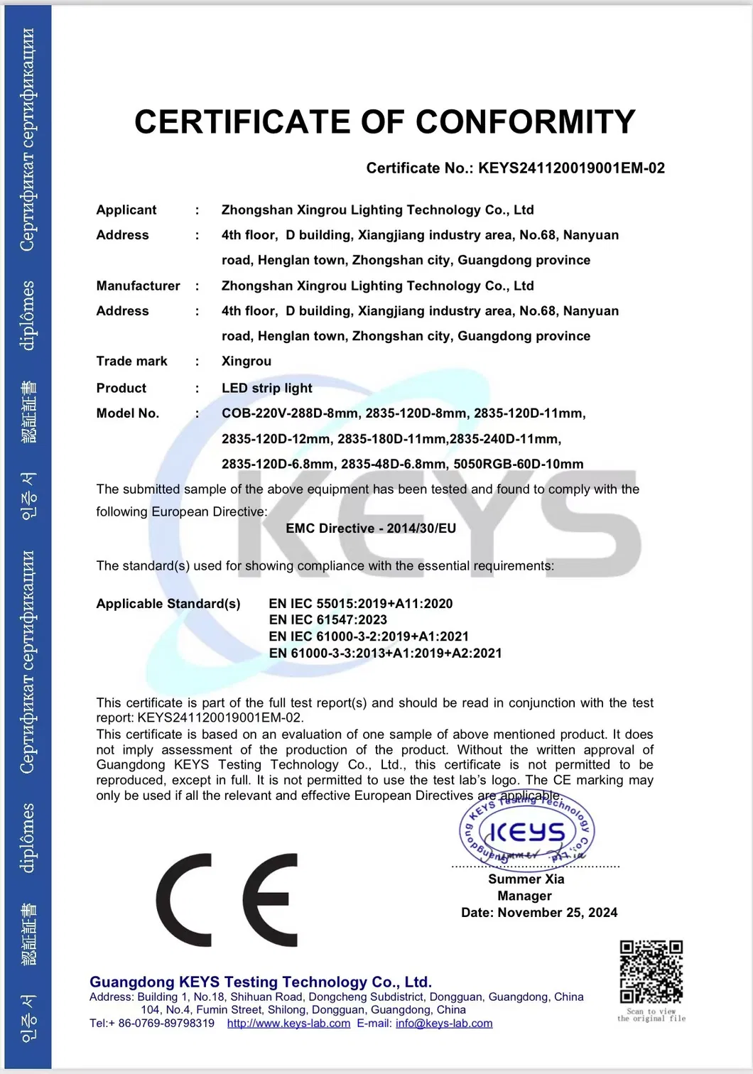 CE Certificate