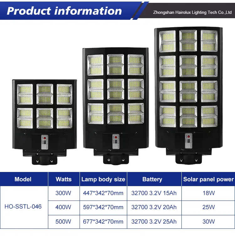 Solar Street Light Specs