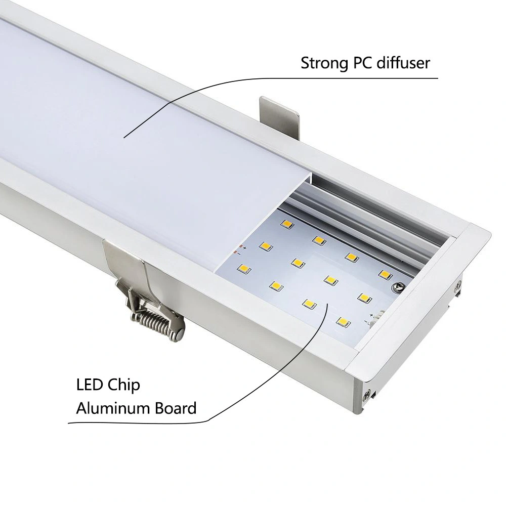 40W Linkable LED Architectural Recessed Linear Office Lighting
