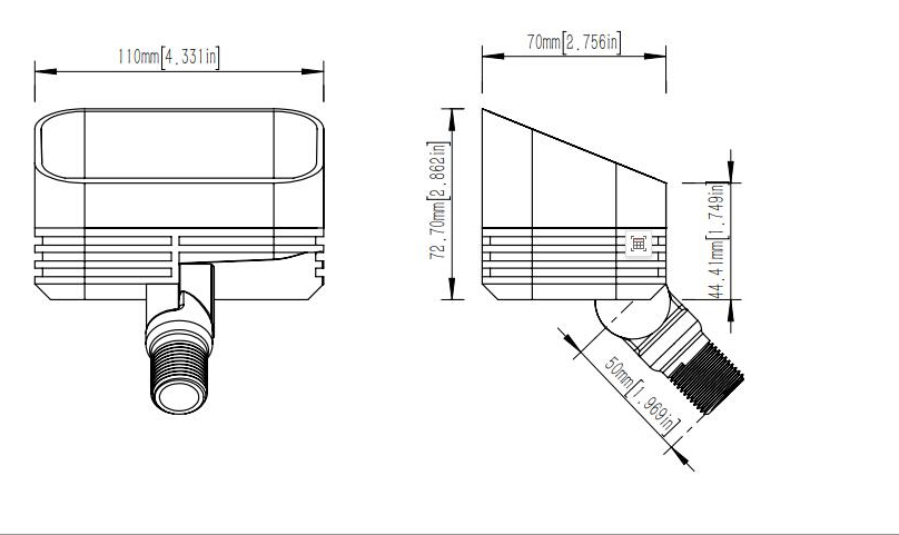 8-16V AC/DC Brass Durable Outdoor Landscape Wall Washer Flood Security Lighting in Bronze