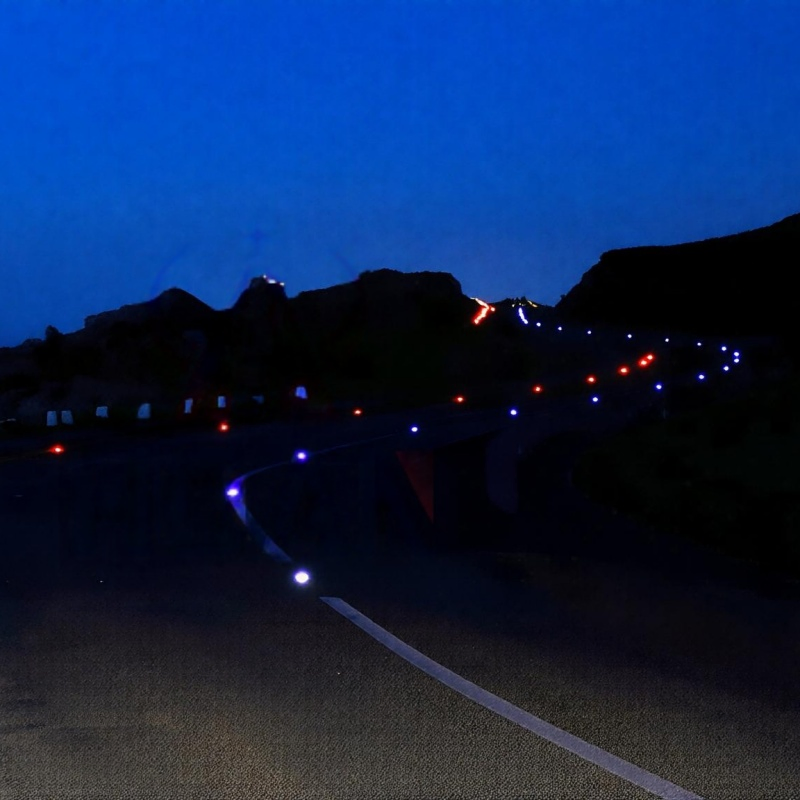 Solar Powered LED Road Stud Cat Eye Underground Traffic Safety Lighting