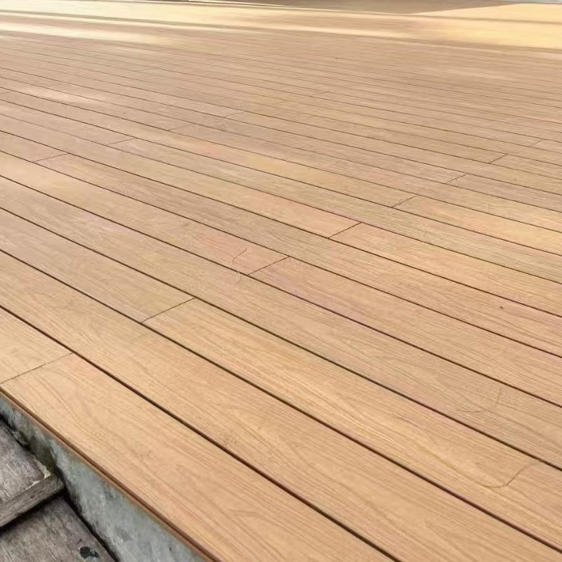 Outdoor Co-Extrusion WPC Wood Flooring Nature Fiber Composite Decking-Durable Fire-Retardant Recyclable for Commercial Patio Park Poolside