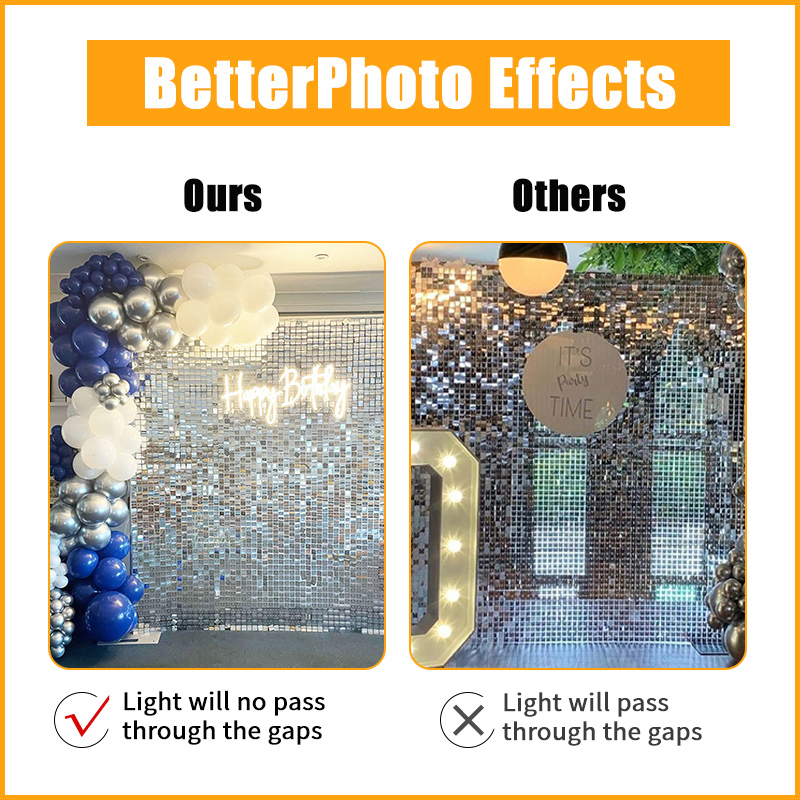 China Exporter Paneles Fondo Pared Negros Brillantes Con Lentejuelas Cuadradas for Event