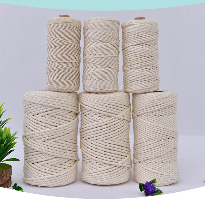 Custom Macrame Twist Braided Cord 100% Cotton Rope String 1 mm 2 mm 3 mm 4 mm 5 mm
