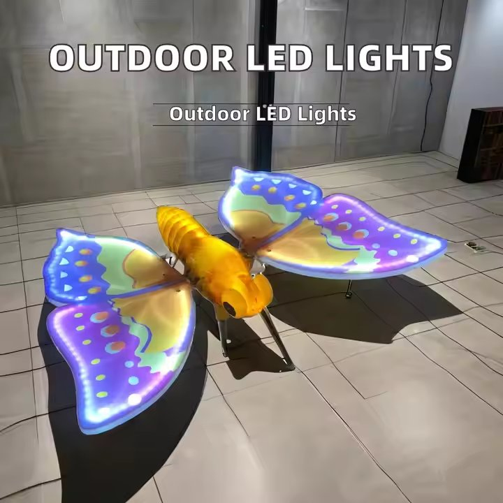 IP65 Waterproof RGB LED Butterfly Lamp Wings Outdoor Christmas Decorative Lantern with High Visibility RGB Colors
