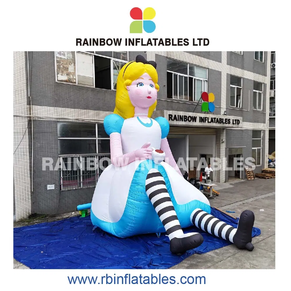 LED Glowing Inflatable Alice Character Magical Attraction for Wonderland Events