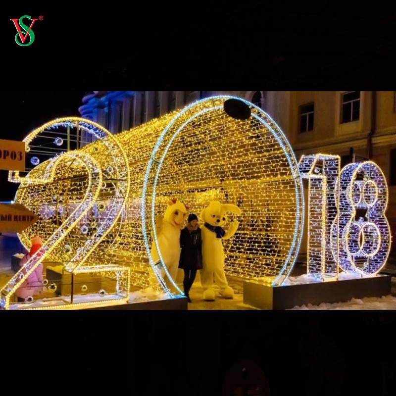 Christmas Happy New Year Theme Park Landscape Decoration Countdown Events