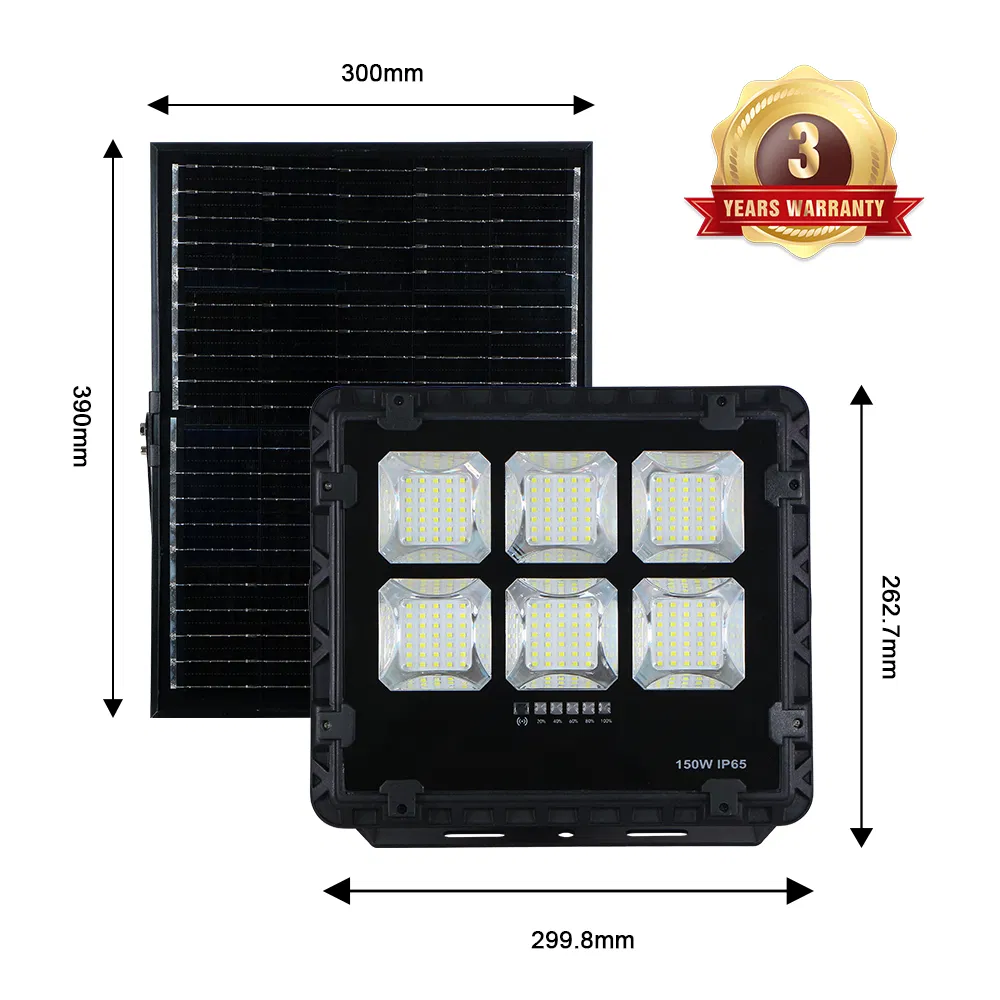 Rechargeable 10000lm Best Powered 100W Outdoor Solar Flood Lamp LED Panel Lighting