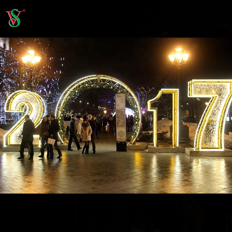Christmas Happy New Year Theme Park Landscape Decoration Countdown Events