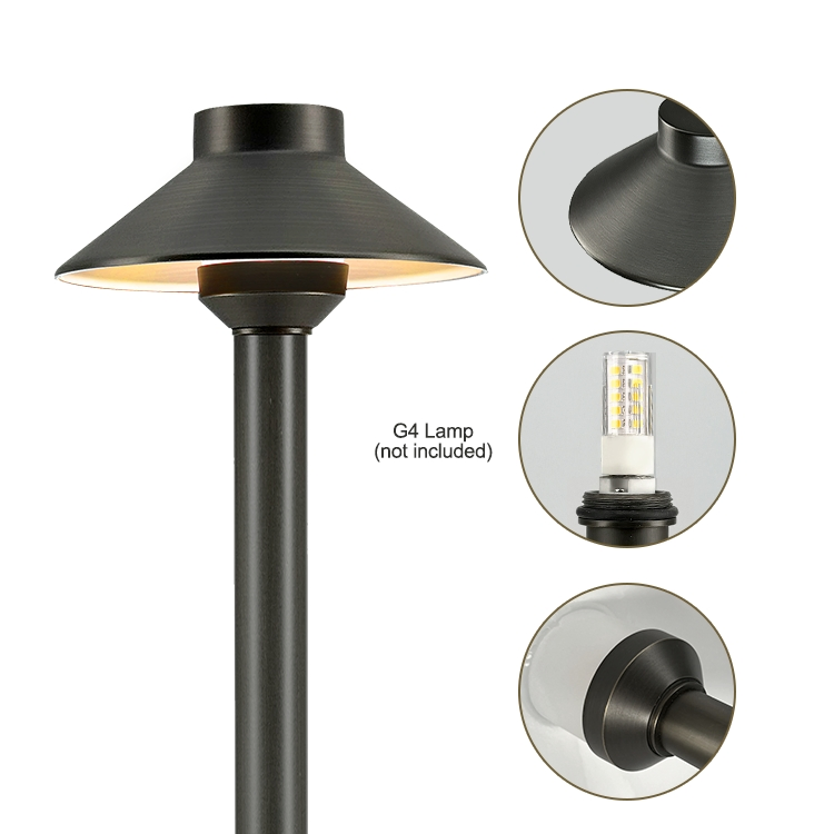 Low Voltage Antique Bronze Finish Waterproof Brass Landscape Path Garden Light Area Lighting