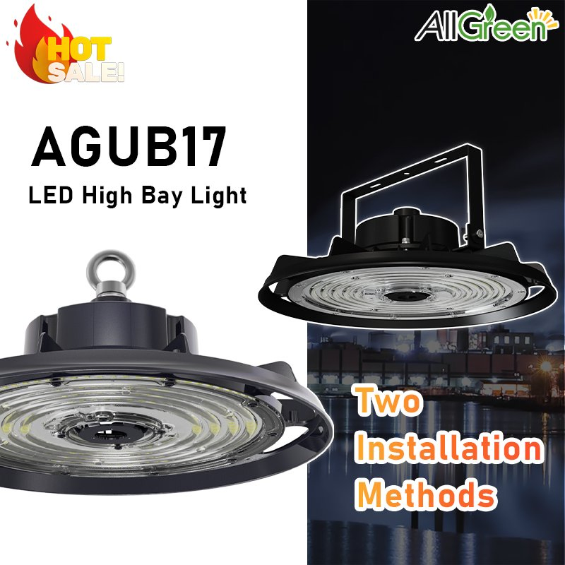 Allgreen Agub17 LED High Bay Lighting OEM/ODM Customization Free Sample 150W Powered UFO LED High Bay Light for Industrial Commercial Lighting