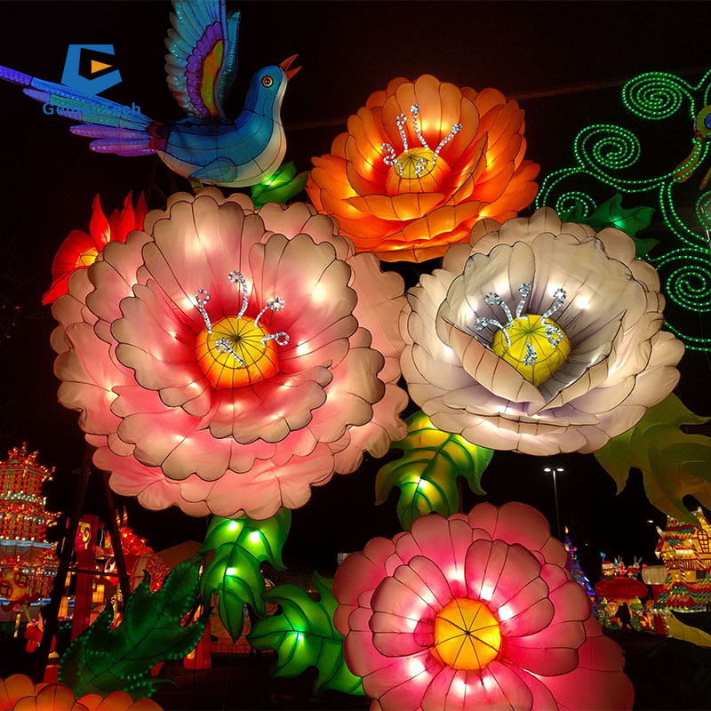 Costomized Festival Lantern Outdoor Waterproof Decorative Lanterns Exhibition Flower Lantern