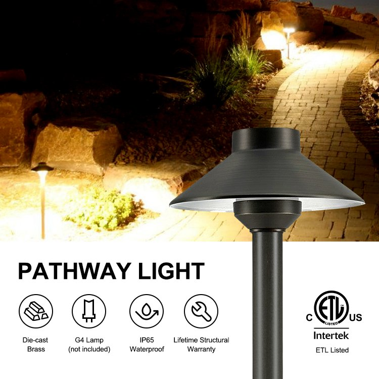 Low Voltage Antique Bronze Finish Waterproof Brass Landscape Path Garden Light Area Lighting