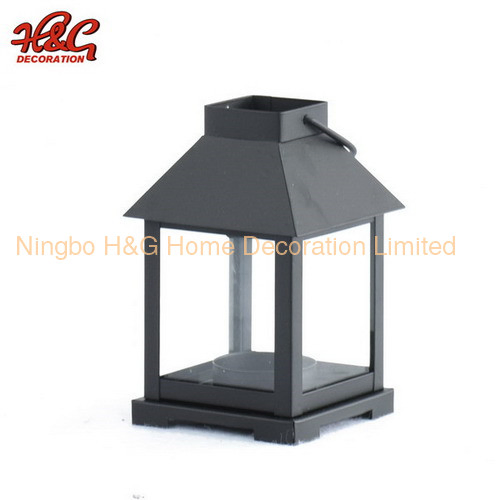 Black Home Decorative Metal Candle Lantern Indoor