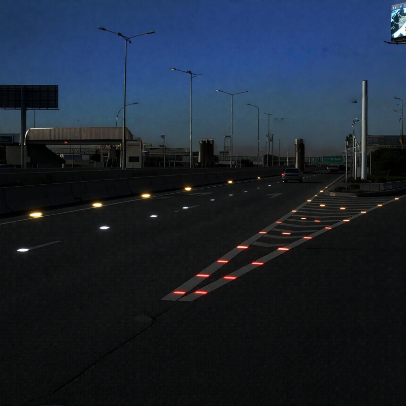 Solar Powered LED Road Stud Cat Eye Underground Traffic Safety Lighting