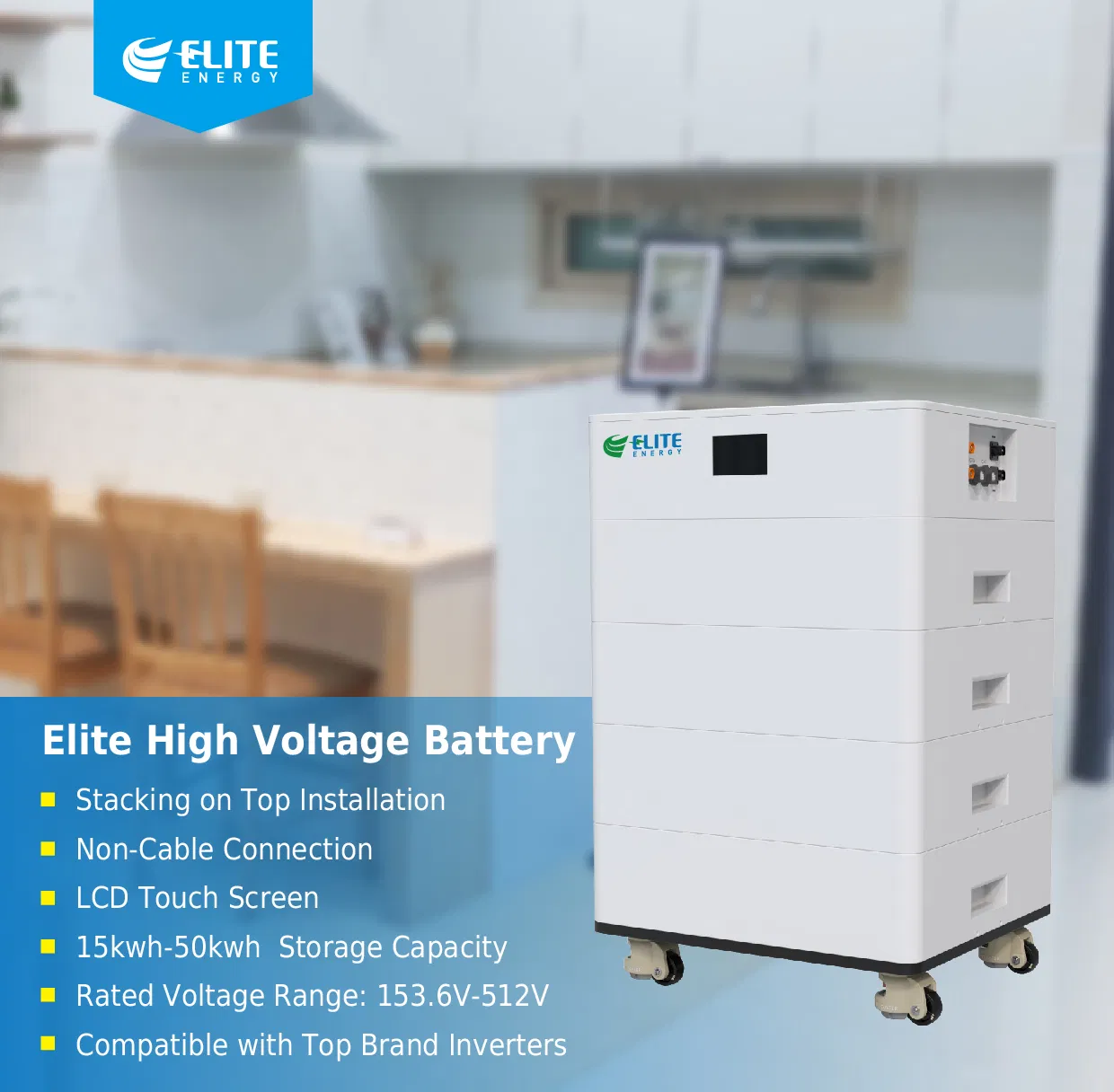 EU Stock Hv High Voltage Stackable Lithium Ion Battery 20kwh 30kwh 40kwh 50kwh Solar PV Power LiFePO4 Li Ion Battery Energy Storage System Ess for Home and C&I