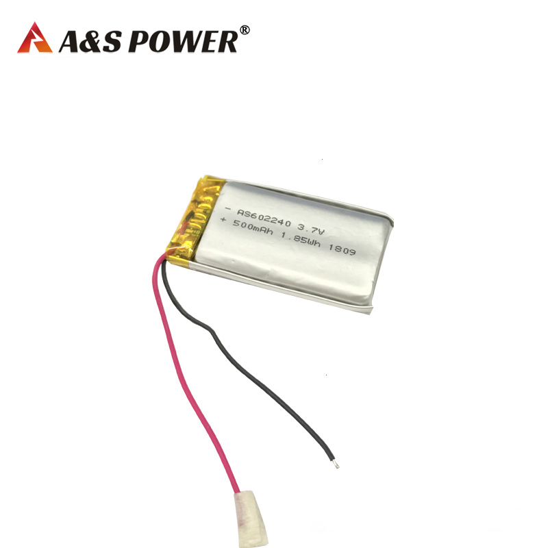 Rechargeable 602240 Lithium-Ion Polymer Battery 3.7V 500mAh UL1642 &amp; CE Certified for Industrial &amp; Electronic Devices
