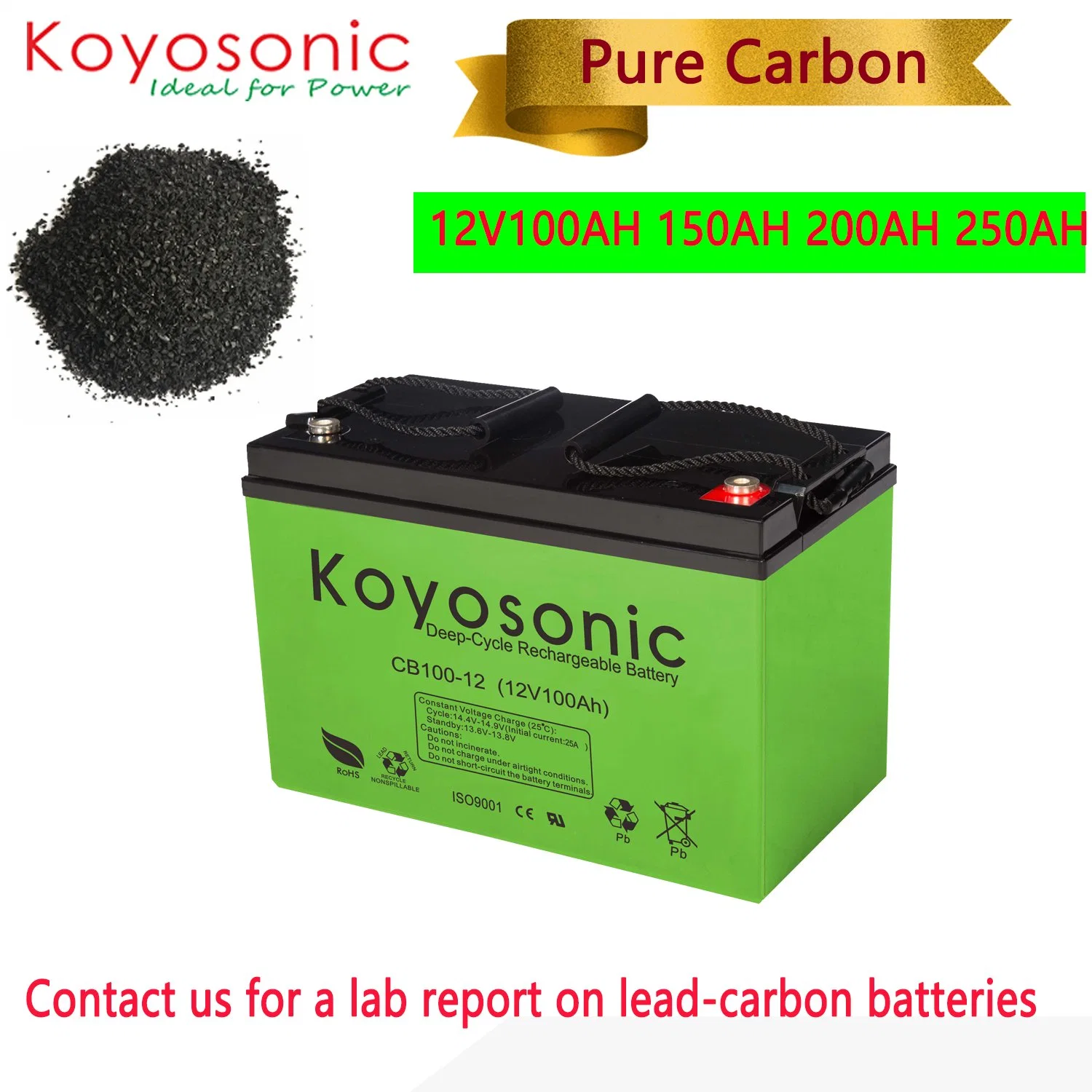 Lead Carbon Battery 2V/6V/12V Long-Life-Fast-Charging-Rechargeable-Deep-Cycle 100ah/200ah/250ah/400ah for Solar-Energy-Storage-System/