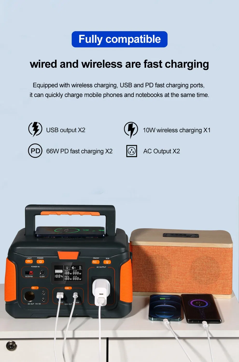 Portable Lithium Battery Solar Rechargeable Energy Power Generator for Camping Manufacturer ODM