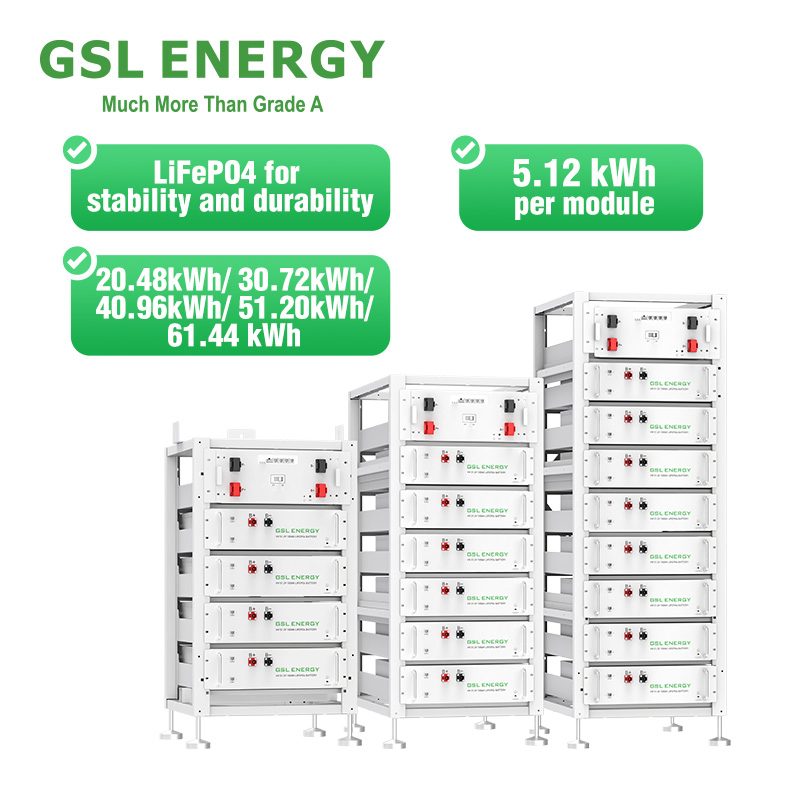 Gsl Energy Stackable 30kwh 40kwh50kwh 60kwh 80kwh 100kwh Battery Lithium Iron Phosphate Battery Rack-Mounted Home Energy Storage