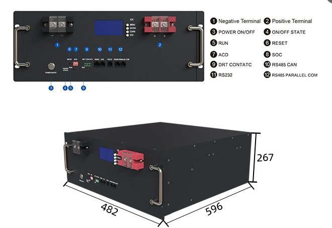 Rack-Mounted Lithium Iron Phosphate Solar Energy Storage Battery