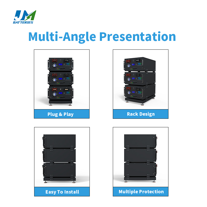 Jm 51.2V Modular Catl Cells 48V 100ah UPS Lithium Ion Battery Pack with BMS for Solar System