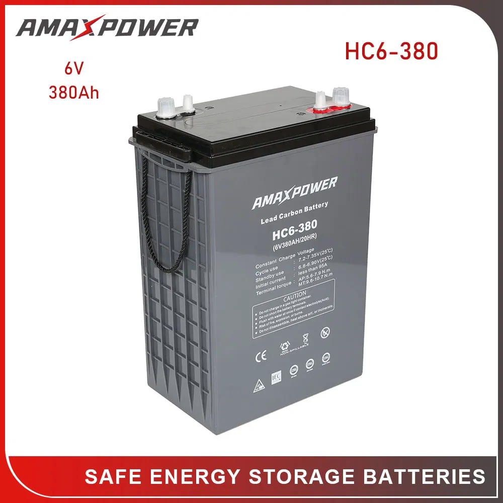 Amaxpower 2V/6V/12V Rechargeable Deep Cycle 100ah/200ah/250ah/500ah Solar Lead Carbon Battery for Wind-Energy-Storage-System/UPS-Backup/Telecom/Power Tool