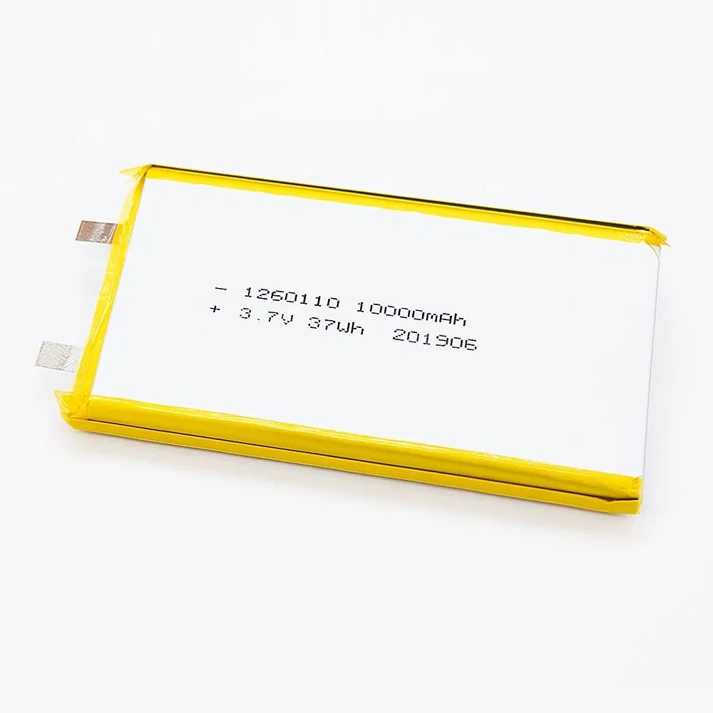 Factory Directly Lithium Polymer 1260110 3.7V 10000mAh Rechargeable Lipo Li-ion Battery for Mobile Phone/ Powe Bank Device/Digital Device
