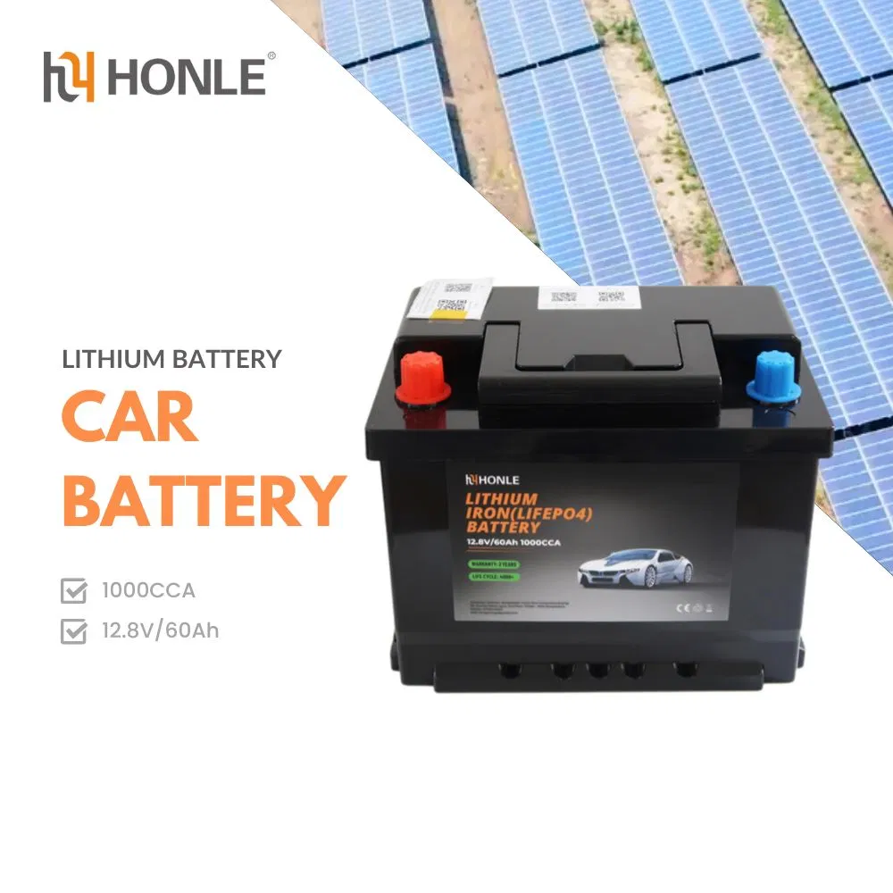 Honle Auto Parts Battery Accesorios Para Coche Lithium Battery 12V 60ah 80ah LiFePO4 Battery with CCA 1400A 1000CCA Electric Vehicle Battery