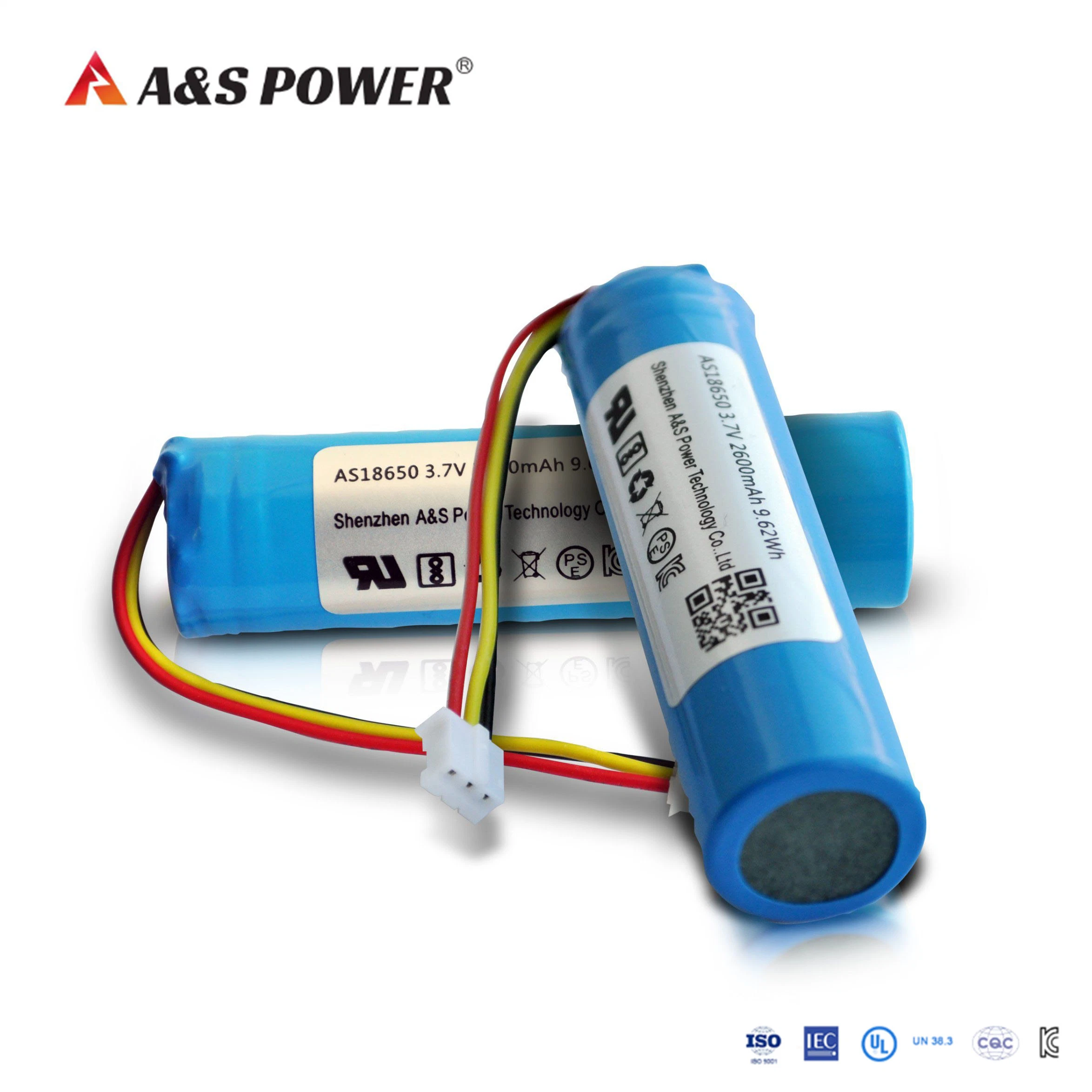 Manufacturer UL2054/CB/Un38.3/Wercs/CE/PSE/Kc Rechargeable Battery 3.7V 2600mAh Lithium Battery 18650 Lithium Cell for Speaker/Head Lamp