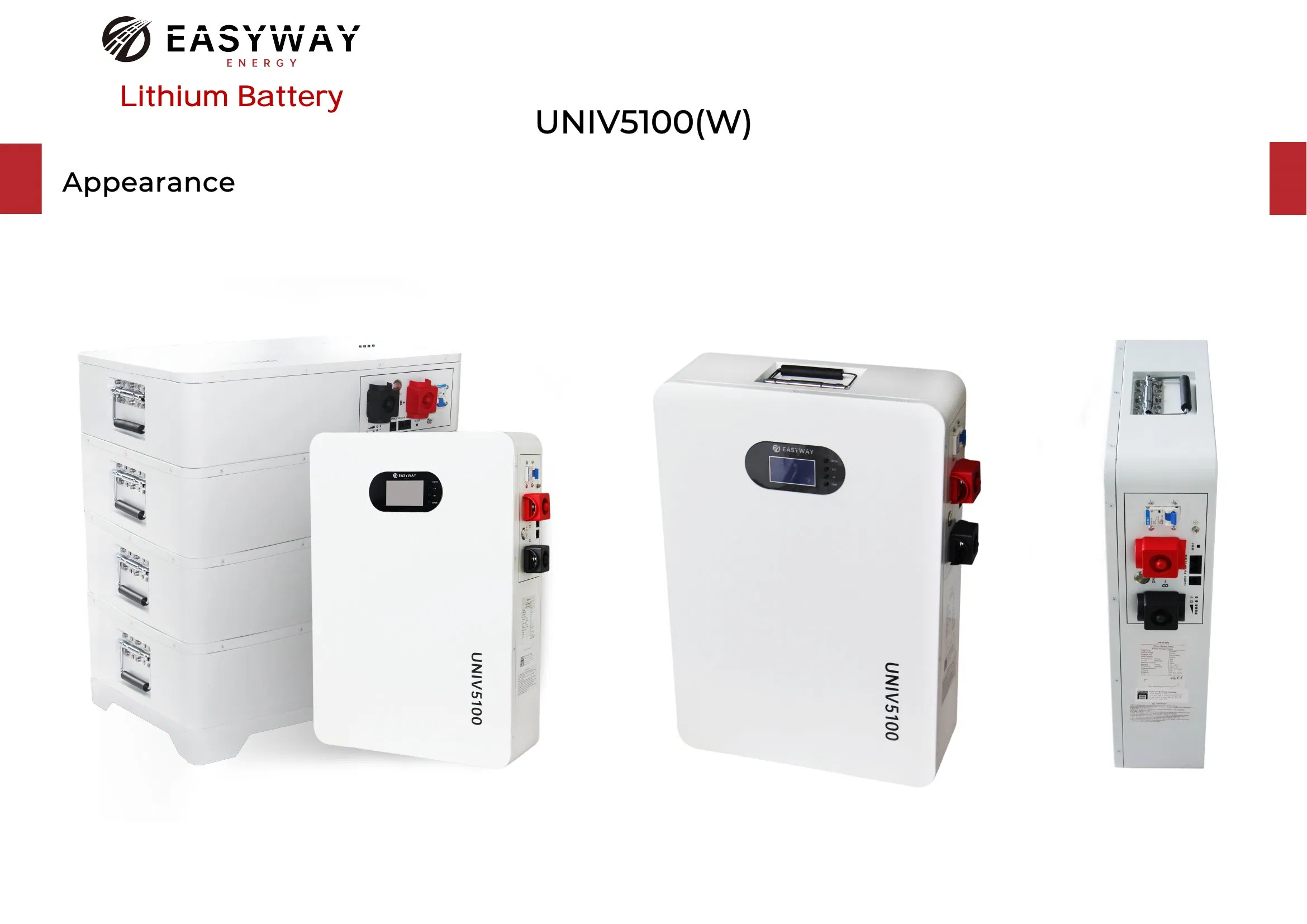 Eway 10kwh Modular Stackable Low Voltage for 5kw Pack with Lithium Battery