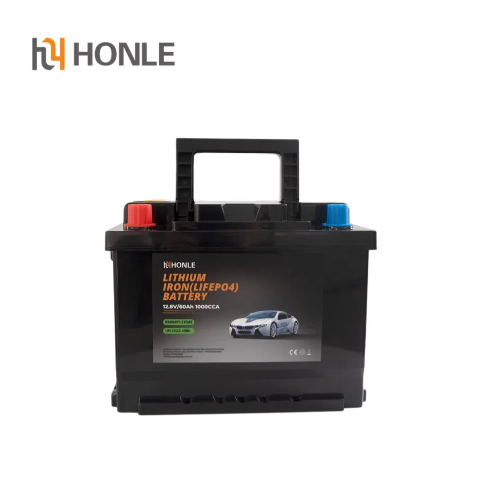 Honle Auto Parts Battery Accesorios Para Coche Lithium Battery 12V 60ah 80ah LiFePO4 Battery with CCA 1400A 1000CCA Electric Vehicle Battery