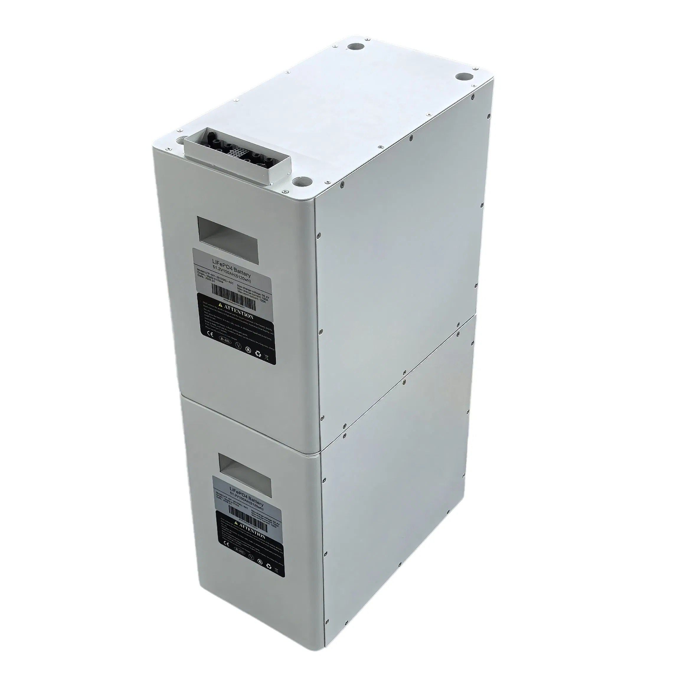Modular Stacked 48V 100ah 51.2V LiFePO4 Battery Pack for Solar off-Grid Storage