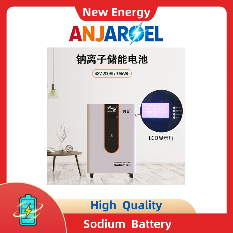 Anjaroel 48V 200ah Sodium-Ion Battery Pack, 9.6kwh Home Solar Energy Storage, Modular Plug &amp; Play, Grade a Cell with Smart BMS