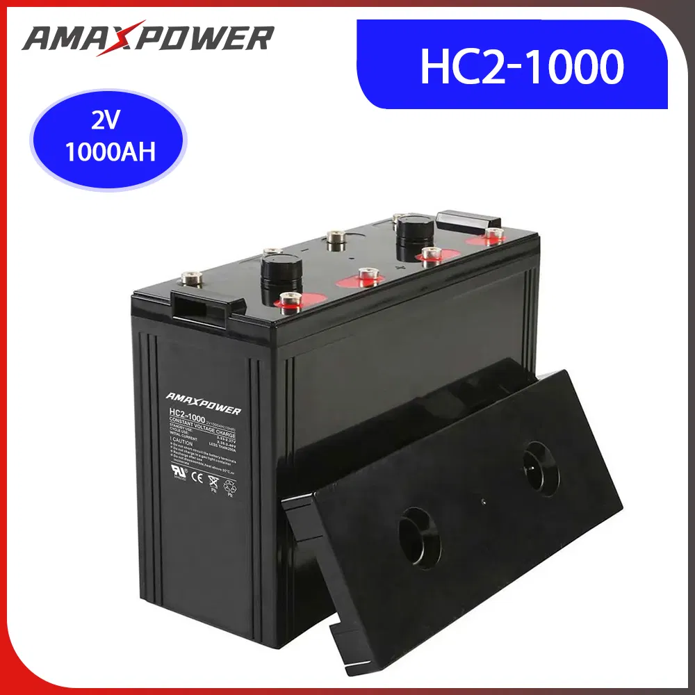 Amaxpower Hot Selling Fast Charging 2V 1000ah Lead Carbon Rechargeable Solar Battery for off Grid Solar Energy Storage System Vs Sunny