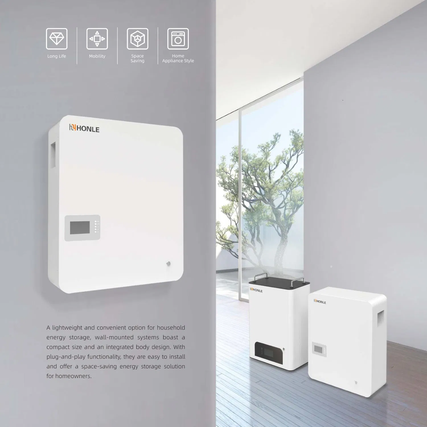 Home Safe 10kwh Home Power Backup Lithium-Ion Battery Pack Powerwall Battery