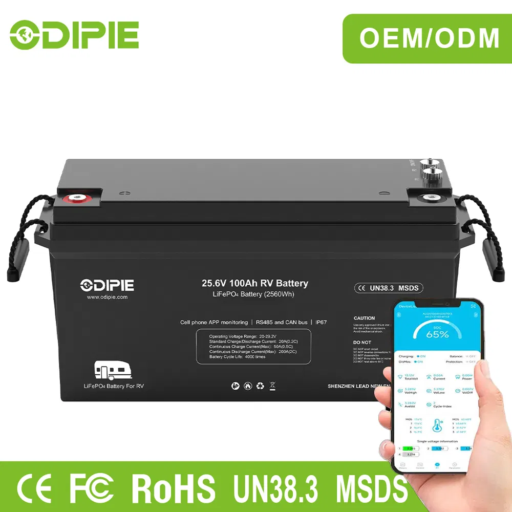 24V 25.6V 100ah 200ah 230ah 280ah 314ah 12V Smart RV Lithium LiFePO4 Battery with Can/RS485 Compatible with Victron Inverter OEM ODM China Factory Manufacturer
