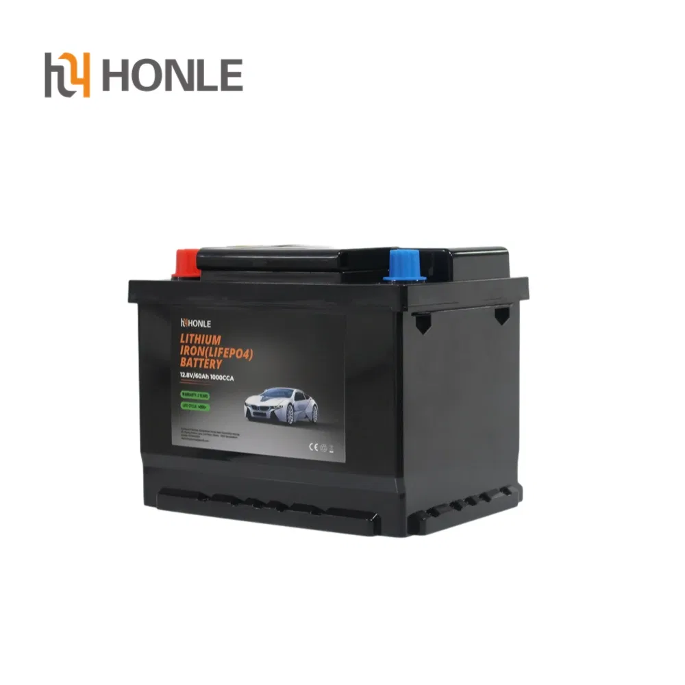 Honle Auto Parts Battery Accesorios Para Coche Lithium Battery 12V 60ah 80ah LiFePO4 Battery with CCA 1400A 1000CCA Electric Vehicle Battery