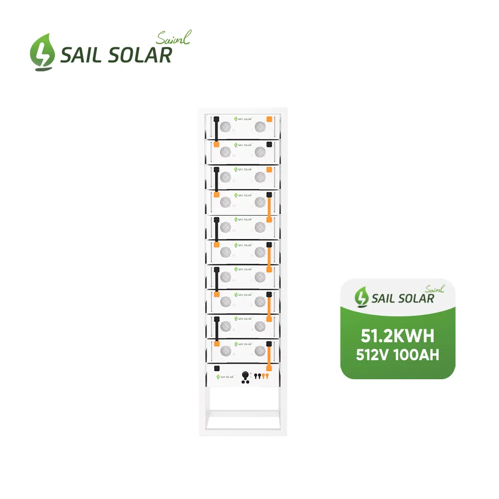 Sail Solar Home Use High Voltage 51.2V 100ah Li Ion LiFePO4 Lithium Battery Cluster 30kwh 40kwh 50kwh Rack Mounted 4units to 15units Customized Hv Battery