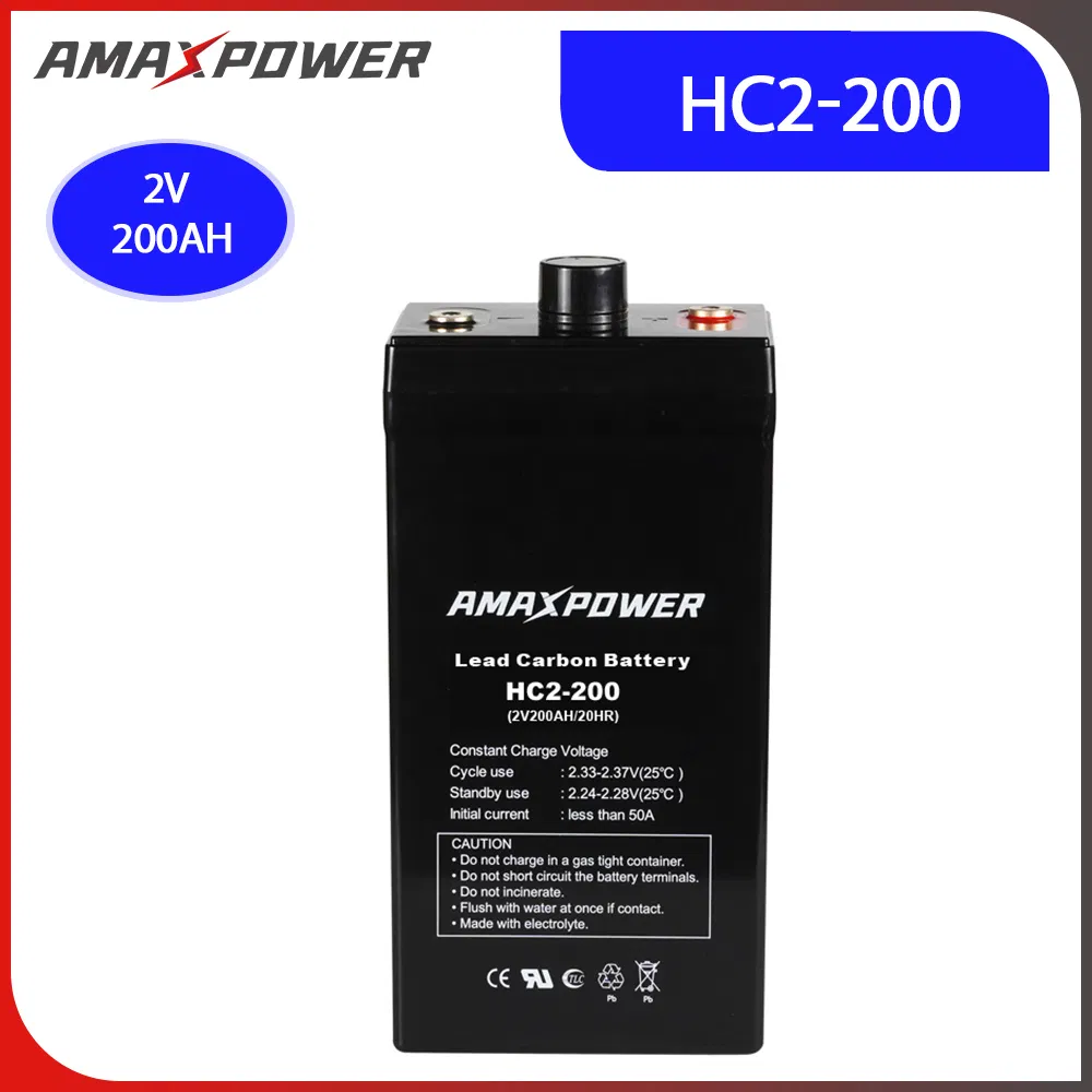 Amaxpower Hot Selling Fast Charging 2V 1000ah Lead Carbon Rechargeable Solar Battery for off Grid Solar Energy Storage System Vs Sunny