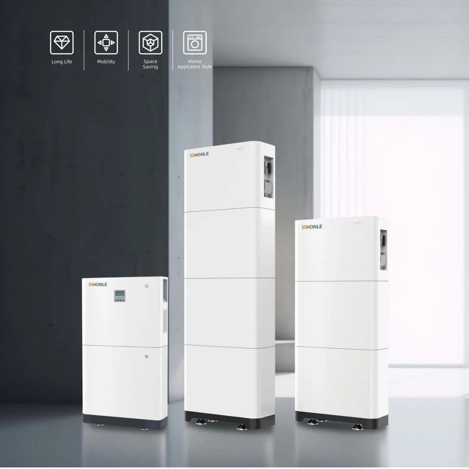 Honle Best Price LiFePO4 Lithium Stackable High Voltage 300V Solar Battery Solar Panel for Power Bank System