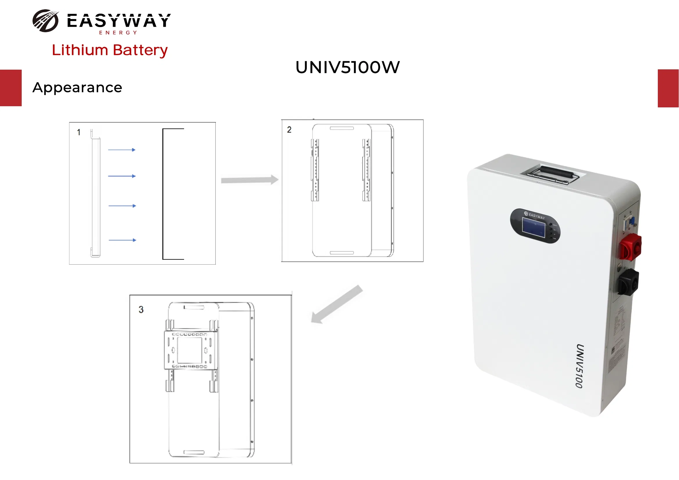 Eway 10kwh Modular Stackable Low Voltage for 5kw Pack with Lithium Battery