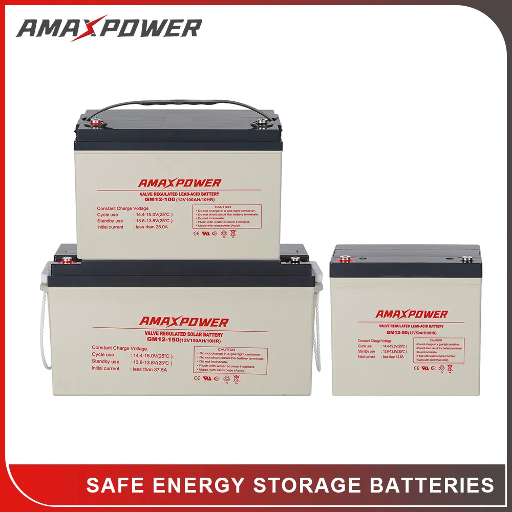 Amaxpower 2V/6V/12V/24V/48V VRLA AGM Batterie Sealed Lead Acid Storage Battery for Solar/UPS Backup/Lighting/Pack/Telecom/Power Tool/Golf Cart/Water-Pump