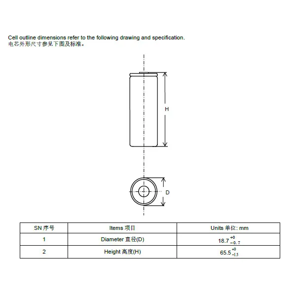 Lto Lithium Titanate 18650 Battery Cell