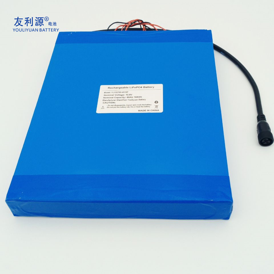 Customization Lithium Battery 32700 4s10p 12.8V 60ah LiFePO4 Rechargeable Lithium Ion 768wh 12V LFP Battery Pack Solar Battery for Solar LED Light