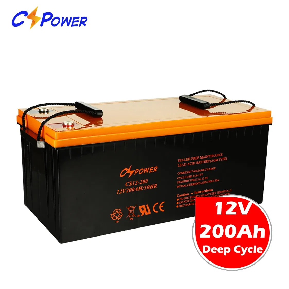Cspower 12+Years Working Life 12V 150ah/100ah/200ah Gel-Maintnenance-Free-Acid Battery Inverter UPS EPS Emergency Backup Power Home Solar