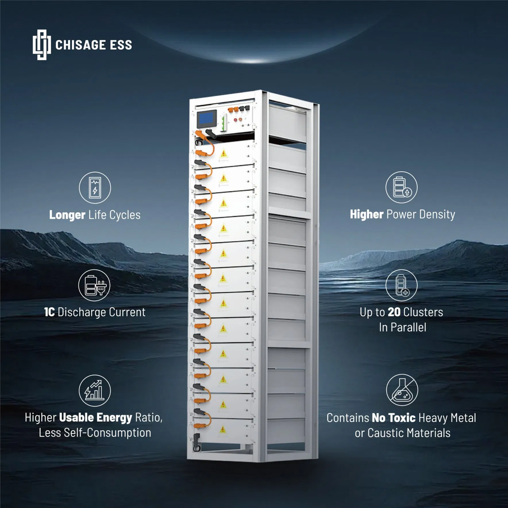 High Voltage Energy Storage Battery 61kwh Stacked Lithium Battery