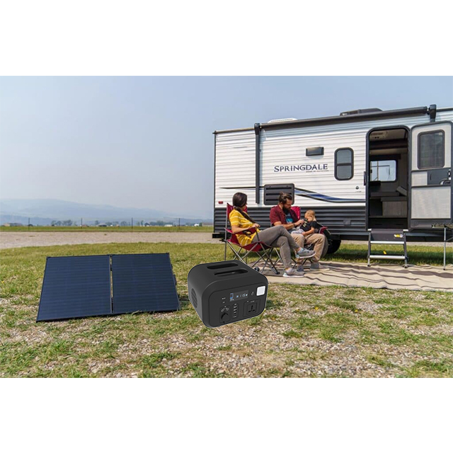 Folding Solar Panel Rechargeable Backup Power LiFePO4 Battery Emergency 600W Portable Power Station