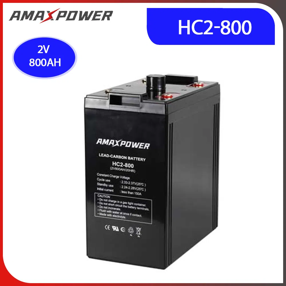 Amaxpower Hot Selling Fast Charging 2V 1000ah Lead Carbon Rechargeable Solar Battery for off Grid Solar Energy Storage System Vs Sunny
